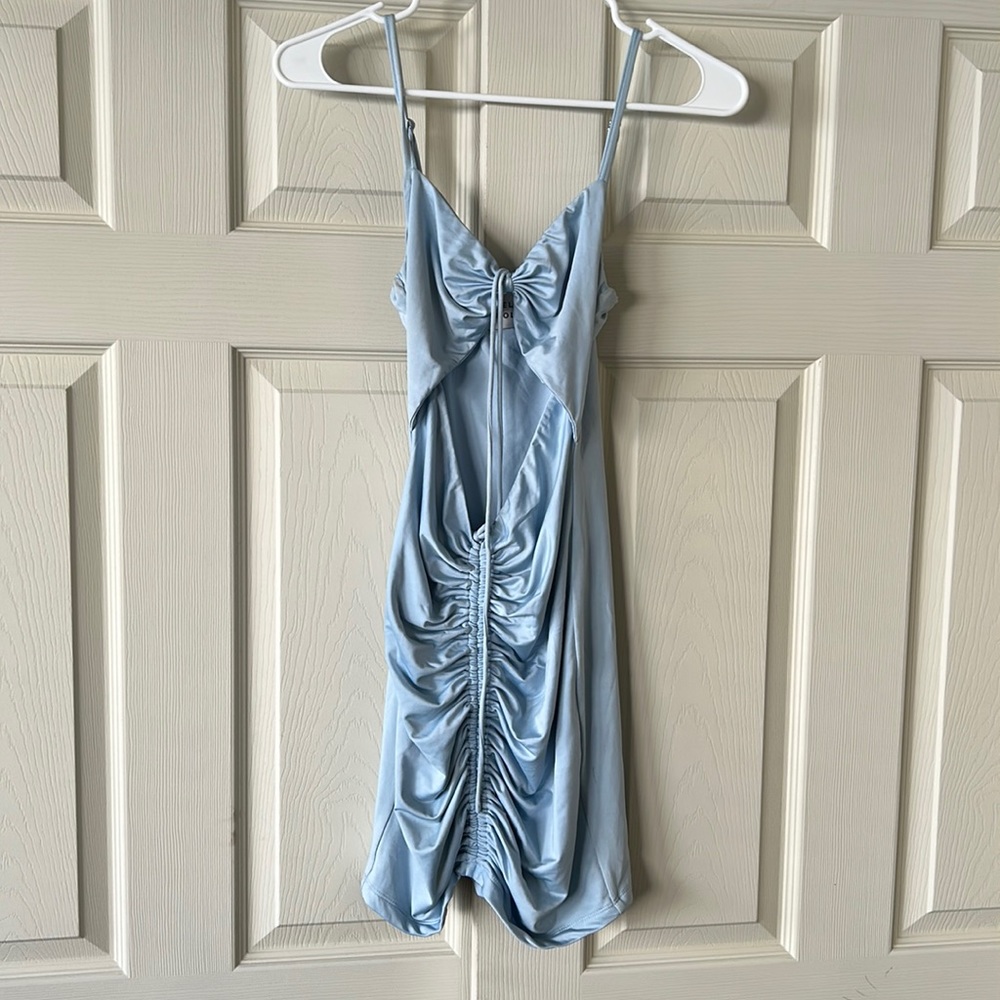 Hello Molly Light Blue Cutout Formal dress